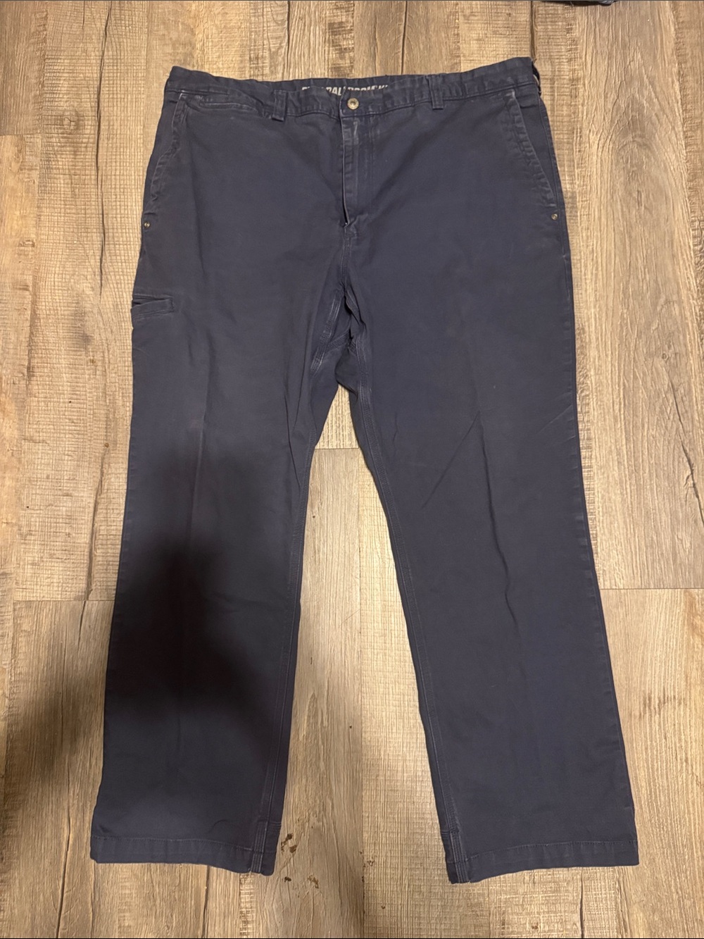 Duluth Trading Co flex ballroom khakis 42x32 Navy Work Chinos